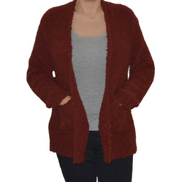 Kardigan sweter damski wełna modal bawełna bordowy