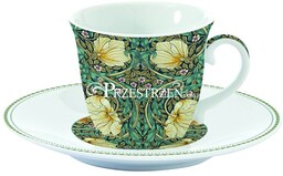 FILIŻANKA PORCELANOWA ze SPODKIEM - KWIATY William Morris