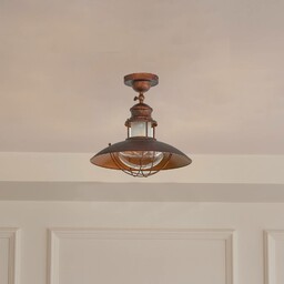Lampa sufitowa Lindby Louisanne, brązowa, metal, Ø 35