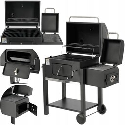 Grill Węglowy Ogrodowy Regulowany Ruszt Deluxe Pokrywa Lund