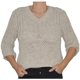 Sweter damski oversize grubo pleciony beżowy