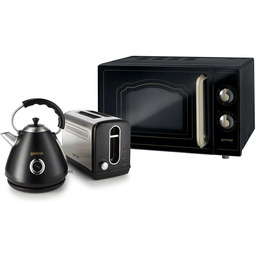 Zestaw Agd Gorenje Retro czajnik K17CLBK toster T1100CLBK