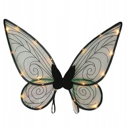 SKRZYDŁA MOTYLA ŚWIECĄCE LED TKANINA GUMOWE PASKI KOSTIUM