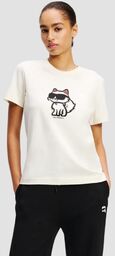 KARL LAGERFELD Beżowy damski t-shirt Ikon Sketch Choupette,
