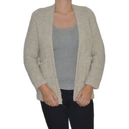 Kardigan sweter damski wełna modal bawełna beżowy