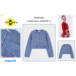 Niebiesko Jeansowy Zapinany Sweter & Bolerko 4310 Mayoral