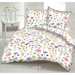 Pościel z kory 200x220 135B biała łączka kolorowe