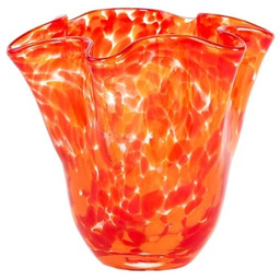Pakamera Wazon szklany pomarańczowy, duński design, lata 70,