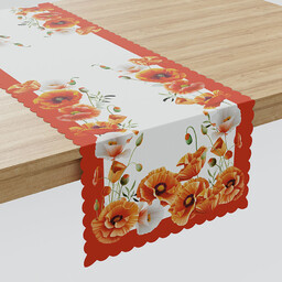 Markizeta Obrus bieżnik wodoodporny 38x140 001 czerwony Maki