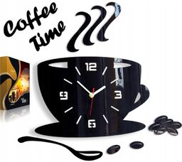 Zegar ścienny w kształcie filiżanki coffe time 3d
