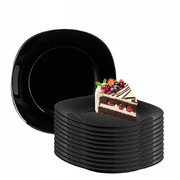 Talerze deserowe szklane talerzyki Altom Design Black Harmony