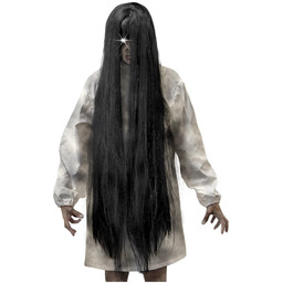 Czarna peruka złego ducha 100 cm