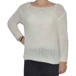 Sweter damski oversize wełna alpaka ecru