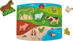 Hape E1454 Farm Animal Wooden Puzzle and Play
