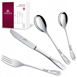 Sztućce dla Dzieci Gerlach Bon Ton Kotki Grawer