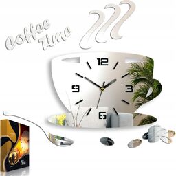 Zegar Ścienny w Kształcie Filiżanki Coffe Time 3D