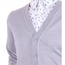 Sweter męski rozpinany kardigan na guziki w szpic