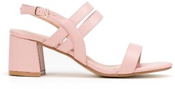 Damskie sandały z cienkim paskiem zgaszony róż