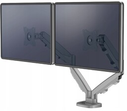 Uchwyt biurkowy na 2 monitory LCD Eppa srebrny