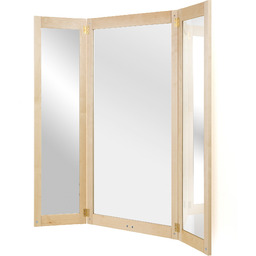 Lustro, 3 skrzydła, rama brzozowa, 670x1320 mm