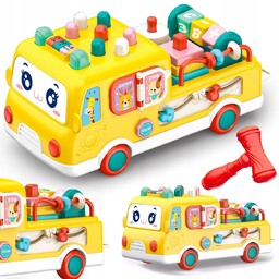 INTERAKTYWNY AUTOBUS AUTKO DŹWIĘK ŚWIATŁO MŁOTEK MATADI EDUKACYJNY
