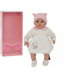 Lalka Adar bobas w białej sukience 45 cm