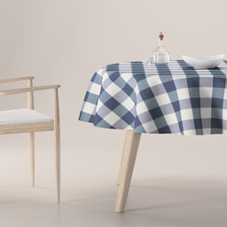 Obrus okrągły, granatowo-biała krata (5,5x5,5cm), Quadro