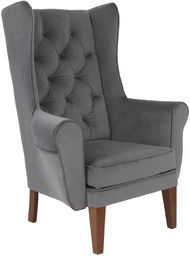 Fotel Uszak Chesterfield turkusowy, wygodny, miękki, tapicerowany,