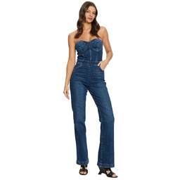 GUESS KOMBINEZON JEANSOWY Z GORSETOWYM DEKOLTEM GRANATOWY 24