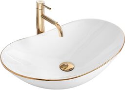 Umywalka nablatowa Rea Royal Gold Edge