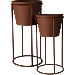 Home Styling Collection Doniczki na nóżkach, efekt rdzy,
