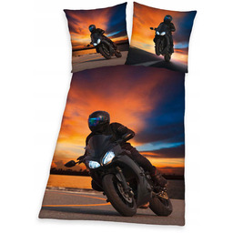 Pościel Młodzieżowa Motocykl Motor Ścigacz Motocross 140X200 Bawełna
