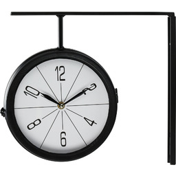 Home Styling Collection Zegar ścienny loftowy dworcowy, metalowy,