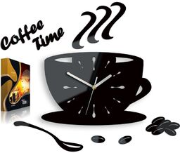 Zegar ścienny w kształcie filiżanki coffe time black