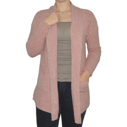 Kardigan sweter damski wełna modal bawełna różowy