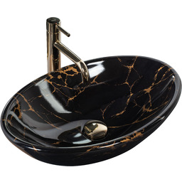 Rea Umywalka nablatowa REA Pamela Black Marble Shiny