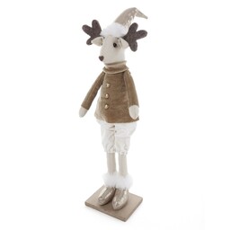 Eurofirany Figurka świąteczna Renifer 9x7x43 szampańska 228