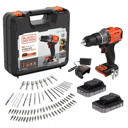wiertarko-wkrętarka udarowa 45Nm 18V 2x2,0Ah, Black+Decker [BCD383D2XKA-QW]