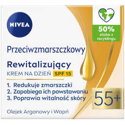 Przeciwzmarszczkowy + Rewitalizujący krem na dzień SPF15 55+