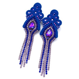 Pakamera Kolczyki sutasz niebieskie fioletowe z cyrkoniami Lilla