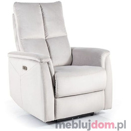Fotel relaksacyjny NEPTUN VELVET Signal Szary jasny