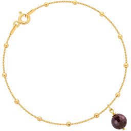 MYNESS Bransoletka pozłacana z granatem