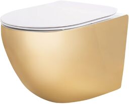 Misa WC podwieszana Carlo Mini Rimless Flat Złoto