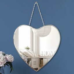 QMDECOR Lustro w kształcie serca z żelaznym łańcuszkiem