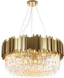 Pipe Organ Crystal Chandelier BRASS - żyrandol kryształowy