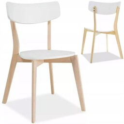 Krzesło Kuchenne Biały Stołek do Jadalni Skandynawska Jakość