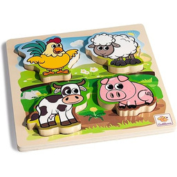 Eichhorn 100003687 puzzle czujkowe z materiału, zwierzęta rolne