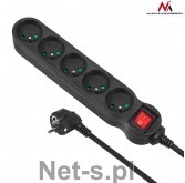 Maclean MCE183 - 5gniazd,1,4m, 2300W Czarna