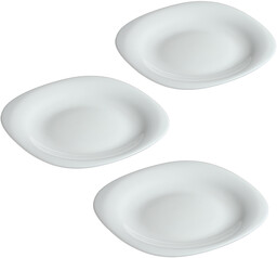 Talerz deserowy biały 21 cm, 3 szt.