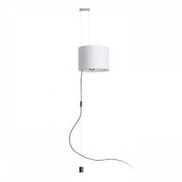 BROADWAY lampa wisząca regulowana biała chrom 230V E27